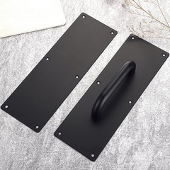 2 Sets 12 Inch Black Stainless Steel Pull Push Plate Door Handle Screws Home