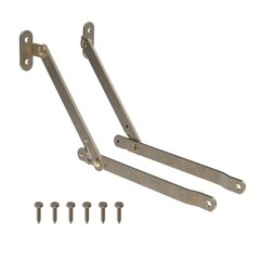 Heavy Duty Antique Brass Plated Lid Stay – One Pair – Lid Support Hinges for Dro