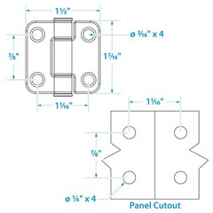 Seachoice Barrel-Up Friction Hinge 316 Stainless Steel 1-1/2 In. X 1-1/2 In. 1