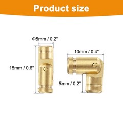 20Pcs Invisible Barrel Hinges 5mmx15mm Brass Concealed Hinge Gold