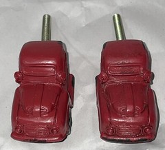 Lot Of 2 Red Pickup Truck Drawer Pulls / Rustic Farm Decor/ Country KNOBS