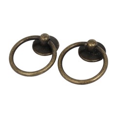Furniture Drawer Door Retro Style Ring Pull Handles Bronze Tone 52x43x13mm 6pcs