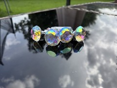 4Pcs Crystal Glass Cabinet Knobs AB Rainbow Diamond Drawer Pull Handles Chrome