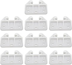 Set of 10 White Plastic Drawer Guides, Sturdy Rear Drawer Replacement Brackets w