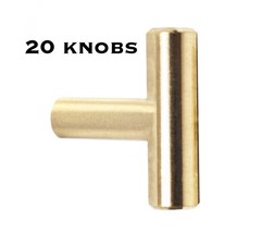 20 Pack- 1-9/16” Gold Brushed Brass Finish Cabinet/Door Knobs With Hardware