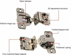 50PCS 1-1/4″ Overlay Soft Close Face Frame 105° Compact Cabinet Hinge Handware