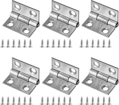 1 Inch 304 Stainless Steel Mini Hinges – 6 Pcs Small Flat Metal Hinges with M…