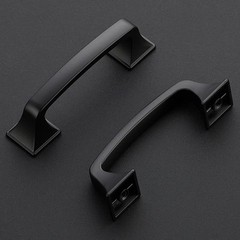 Solid 3 Inch Big Square Foot Cabinet Pulls Matte Black Arch Pull Kitchen Cabi…