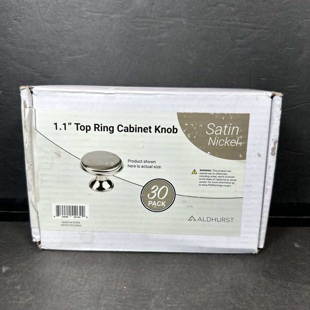 29 Pack 1.1 inch Round Cabinet Knob Satin Nickel Zinc 0.04 lb