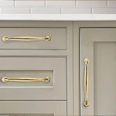 10 Pack 5″ Polished Brass Cabinet Pulls – Heavy Duty Unlacquered Gold Handles