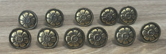 Lot of 11 Round Flowers Floral Dresser Drawer Cabinet Furniture Handle Knob Pull