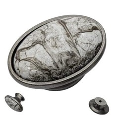 pcs Antique Silver Gray Marble Oval Ceramic Cabinet Knobs for Cabinets, 20
