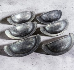 Windover Antique 2-1/2″CC Cabinet Cup Pull Handles Belwith Oxford Pewter 6pk