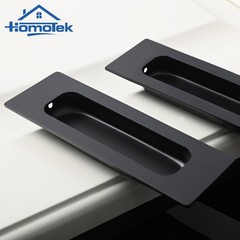 Black 120mm Flush Sliding Closet Door Pulls Recessed Finger 4.75 Inch 4 PCS
