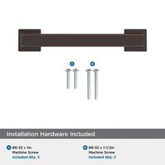 Lintel 3-3/4 inch Oil-Rubbed Bronze Cabinet Pull 96mm C-C BP37442ORB