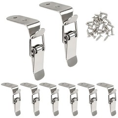 Lesnala 8 Pcs Stainless Steel 90 Degree Spring Toggle Lock Silver-8pcs