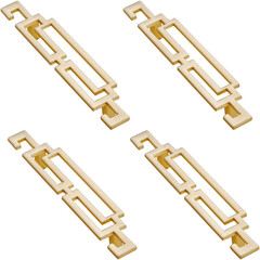 Art Deco Drawer Pulls 4 Pack Chinese Hollow Gold 96mm Hole Spacing