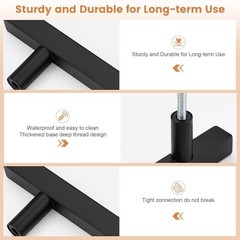 Square Matte Kitchen Cabinet Handles – Hole Center: 76mm (3in) – 15 Black