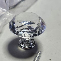 Faceted Glass Door Knobs Crystal Clear diamond handle 1.2″ Lot of 13