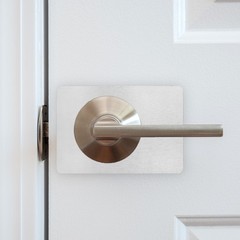 2 Set 130x90mm Stainless Steel Door Knob Reinforcement Plate Silver