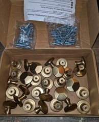 30 Pack 1-3/8 Inch Round Champagne Bronze Cabinet Knobs, Solid Zinc Drawer Pulls