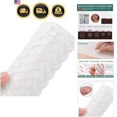 100pcs Cabinet Door Bumpers Clear Self Adhesive，0.4inch Diameter Rubber Dots …