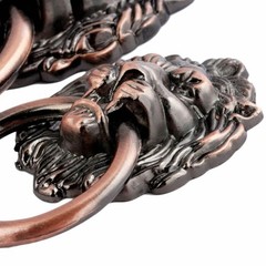 6 Pack Lion Head Knob Pull Handles with Ring for Dresser Drawer Cabinet Hardware