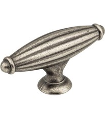 Jeffrey Alexander GLENMORE 2-5/8″ Distressed Pewter Cabinet T Knob 618BNMDL