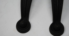 (2) Black Textured Decorative Cabinet Handle Drawer Pulls Black Matte Rivet Ends