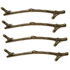 6-3/8 Inch Bronze Branch Shape Cabinet Pulls 4Pcs 5 Inch Hole Spacing Zinc