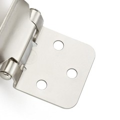 1/2 Inch Overlay Cabinet Hinges SelfClosing Face Mount Satin Nickel 20 PCS