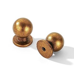 Pack 1 Inch (25mm) Diameter Round Solid Vintage Finish Knob 10 Antique Brass