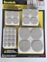 SCOTCH 162 Pack Felt Pads Floor Protectors Value Pack Assorted Sizes BEIGE – NEW