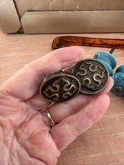 Vintage Mixed Lot Of Decorative Hardware Glass Tortoise Shell Ceramic Metal