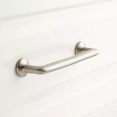 Signature Hardware Orvin Brass Cabinet Pull 6-3/6″ Brushed Nickel