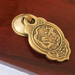 2Pcs Chinese Style Vintage Furniture Drawer Brass Pulls Handle Jewelry Box Wardr