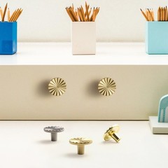 1.5’38mm Dia Brushed Gold Cabinet Knob Big Zinc Alloy Drawer Knobs With Round