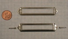 CARD HOLDER, STAMPED STEEL, SATIN NICKEL-PLATED, 2-7/16″ x 1/2″ CARD, WITH NAILS