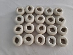 Cabinet Drawer Pull Knobs Porcelain / FLOWERS (10) Approx 1.75″ VTG White