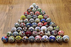 Vintage Ceramic Knobs Drawer Pulls Cupboard Knobs Indian 50 PC
