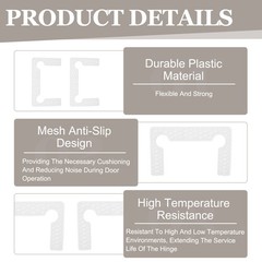 4Pcs Glass Hinge Gasket Plastic Shower Doors Hinges Clear/Black