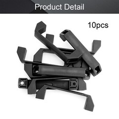 Black Plastic Handle Pulls Cabinet Drawer Cupboard Door Mounting Hole 6.5/8.5mm
