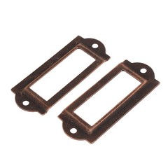 File Drawer Label Tag Name Card Holder Copper Tone 30pcs