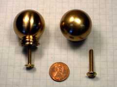 #BP878930CHBRZ 1-3/16″ SPHERICAL CABINET/DRAWER KNOB, ZINC DIE-CAST, SATIN BRASS