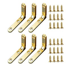 6 Set Small Hinges With Screws for Wooden Box 90° Gold Wine Jewelry Hinge