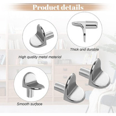 50PCS Shelf Support Pegs, 5mm L Shaped Metal Bracket Pegs Wardrobes Cabinets