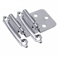Lot of 25 Pairs (50pcs) Self Closing OVERLAY Flush Cabinet Hinges – Chrome