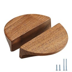 1 Pair 3.15 Inch Walnut Wood Circular Wood Grain Cabinet Drawer Handles Knobs