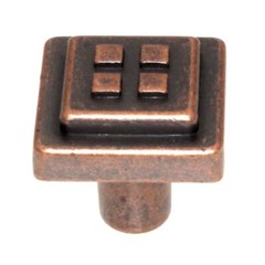 Amerock BP4454-WC Weathered Copper 1 1/8″ Square Cabinet Knob Pulls Forgings