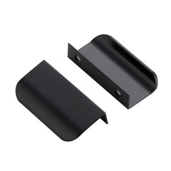 10 PCS 76mm 3 In Matte Black Finger Pulls Cabinet 50mm 2 In Hole Center Drawer